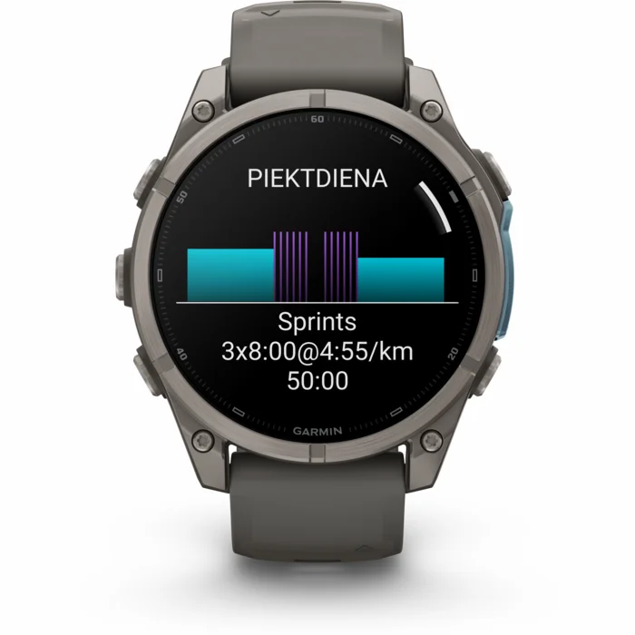 Garmin fenix 9 47mm Titanium with Pebble Gray Silicone Band