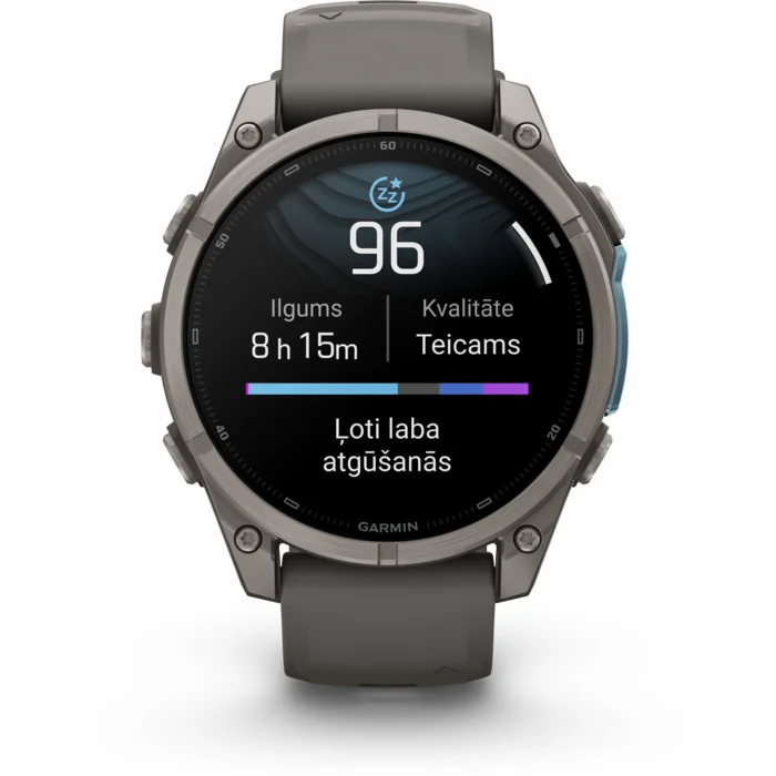 Garmin fenix 9 47mm Titanium with Pebble Gray Silicone Band