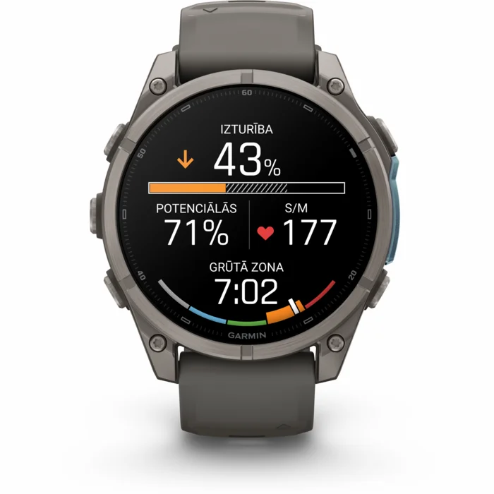 Garmin fenix 9 47mm Titanium with Pebble Gray Silicone Band