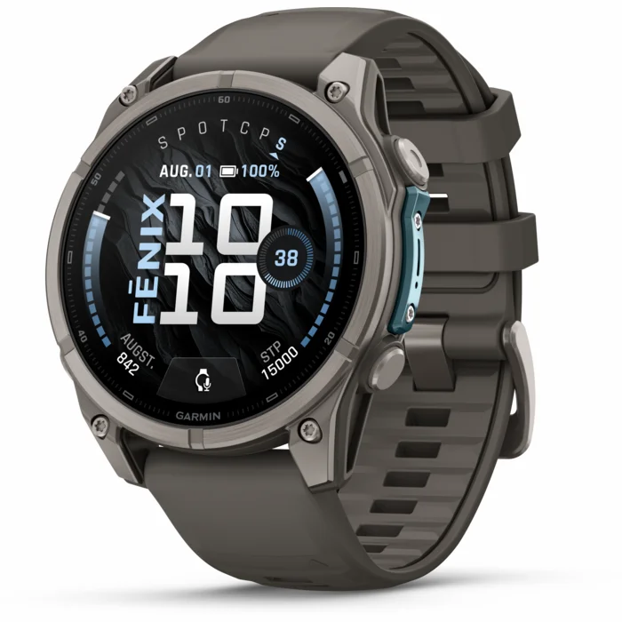 Garmin fenix 9 47mm Titanium with Pebble Gray Silicone Band