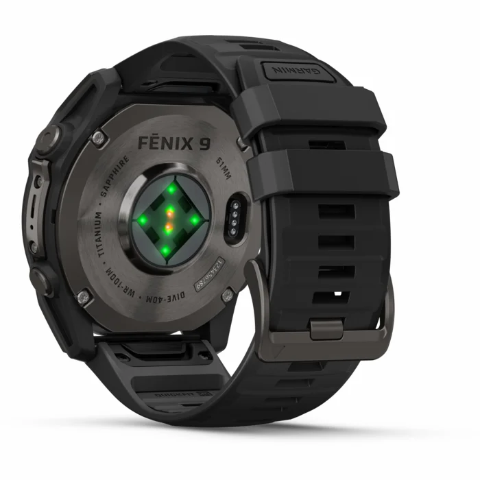 Garmin fenix 9 51mm Carbon Gray DLC Titanium with Black Silicone Band