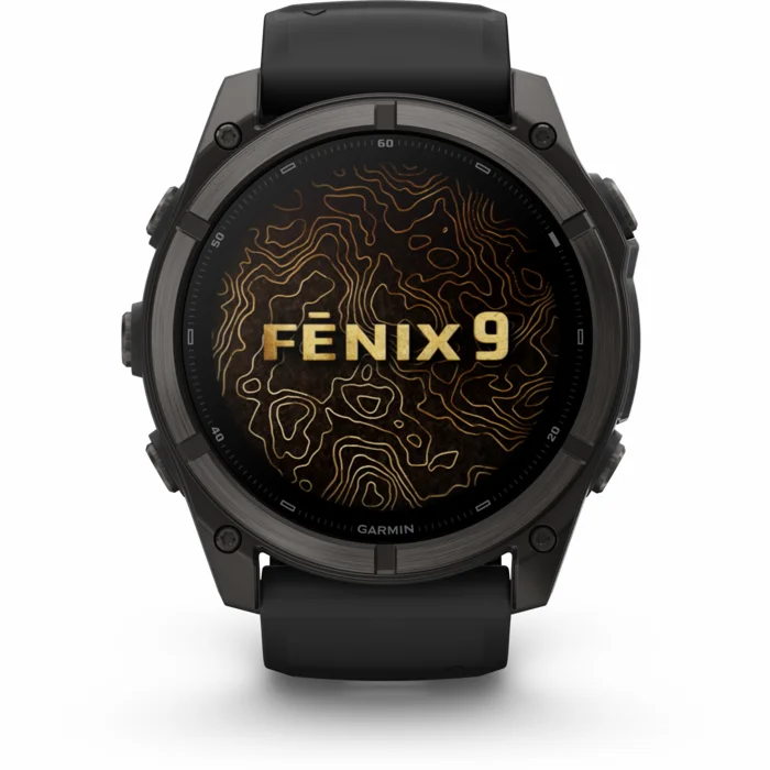 Garmin fenix 9 51mm Carbon Gray DLC Titanium with Black Silicone Band