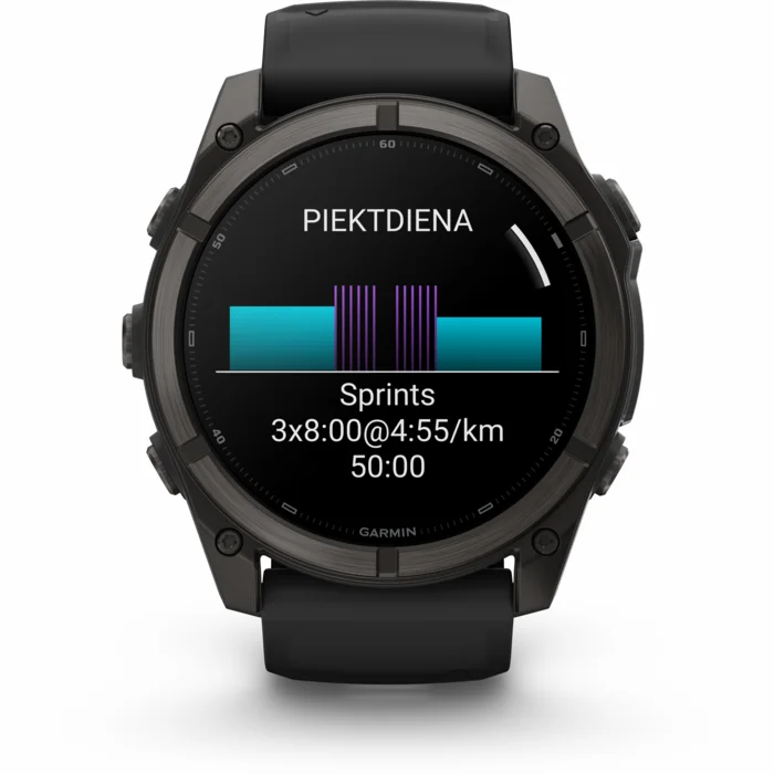 Garmin fenix 9 51mm Carbon Gray DLC Titanium with Black Silicone Band