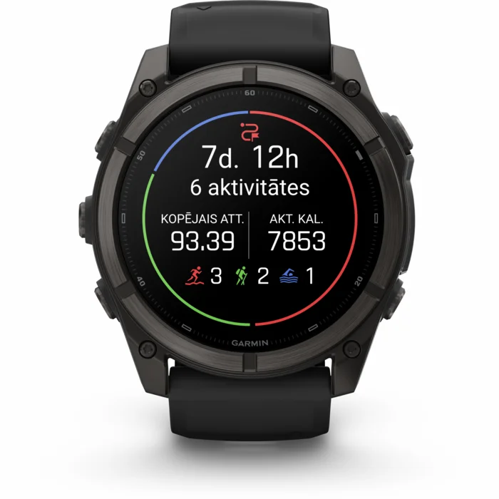 Garmin fenix 9 51mm Carbon Gray DLC Titanium with Black Silicone Band