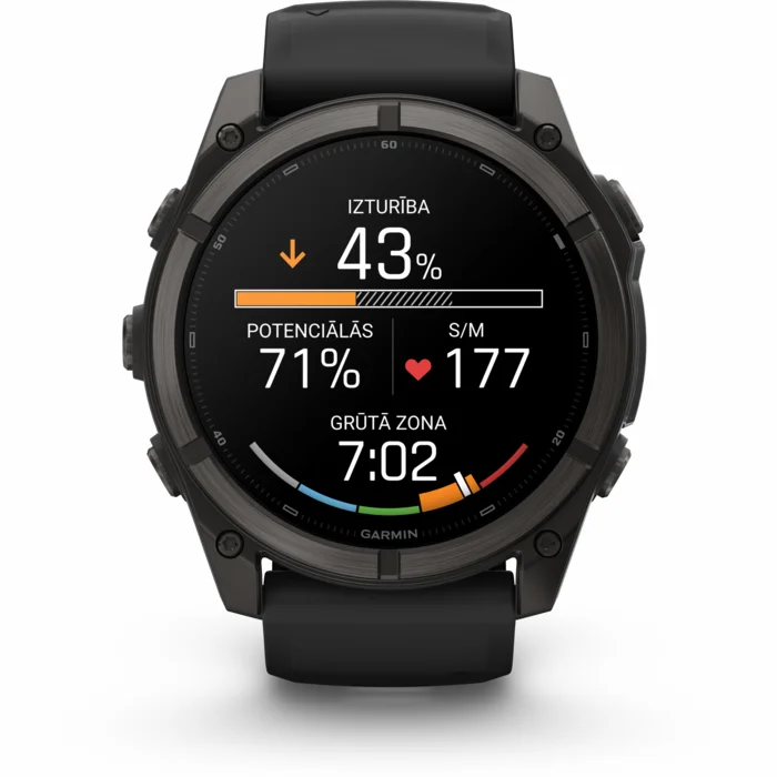 Garmin fenix 9 51mm Carbon Gray DLC Titanium with Black Silicone Band