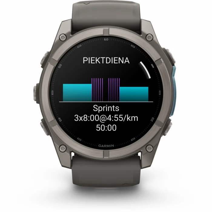 Garmin fenix 9 51mm Titanium with Pebble Gray Silicone Band