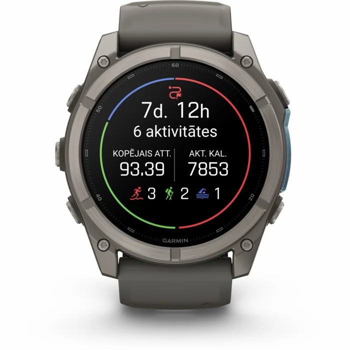 Garmin fenix 9 51mm Titanium with Pebble Gray Silicone Band