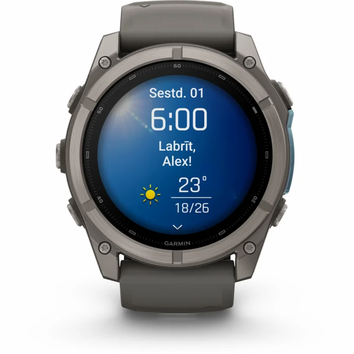 Garmin fenix 9 51mm Titanium with Pebble Gray Silicone Band