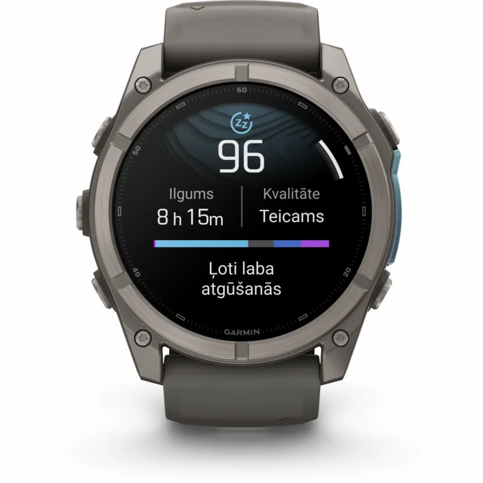 Garmin fenix 9 51mm Titanium with Pebble Gray Silicone Band