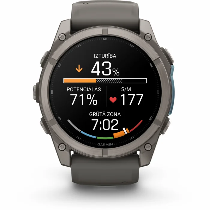 Garmin fenix 9 51mm Titanium with Pebble Gray Silicone Band
