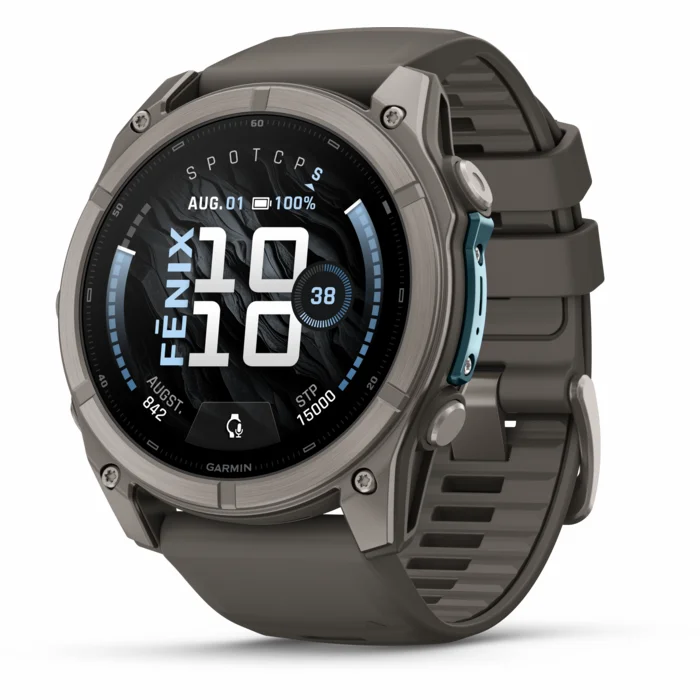 Garmin fenix 9 51mm Titanium with Pebble Gray Silicone Band