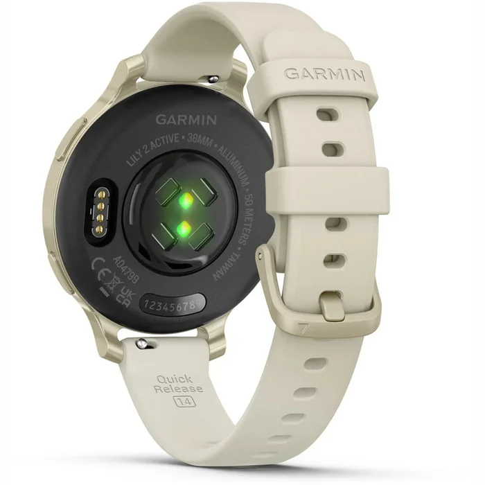 Viedpulkstenis Garmin Lily 2 Active Lunar Gold with Bone Silicone Band