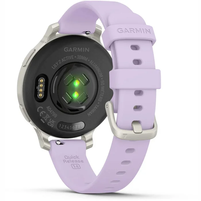 Viedpulkstenis Garmin Lily 2 Active Silver/ with Purple Jasmine Silicone Band