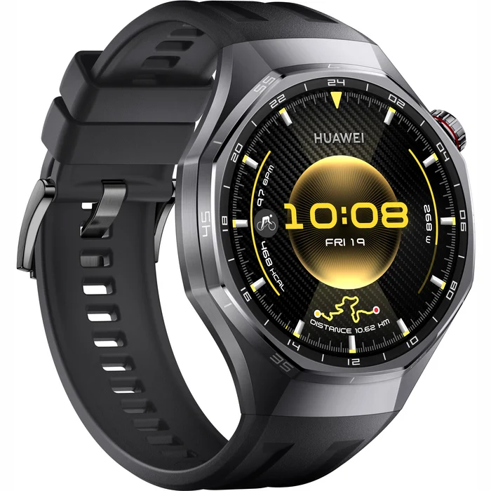 Huawei Watch GT6 Pro 46mm Black Titanium Alloy Case with Black Fluoroelastomer Strap