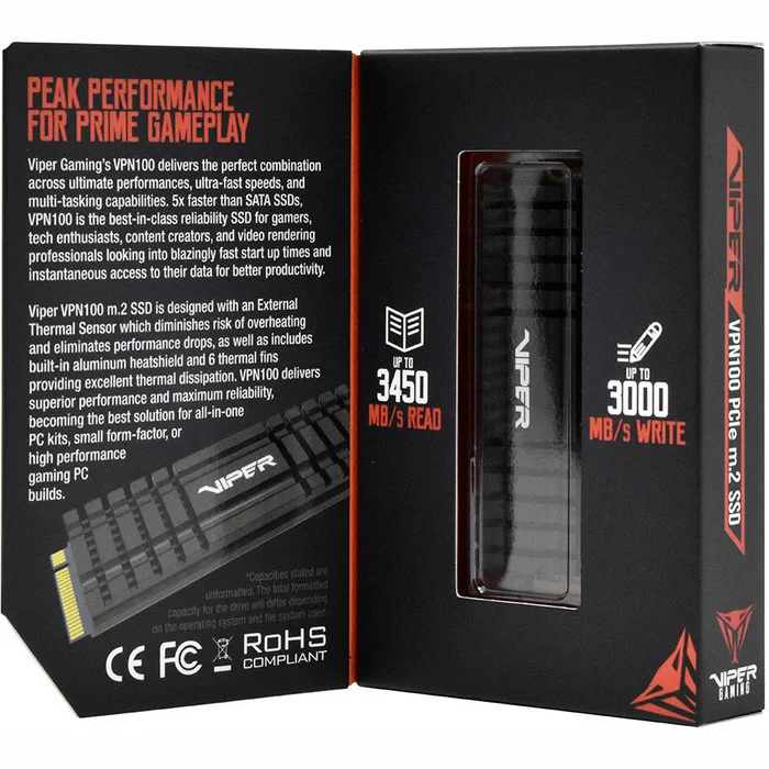 Iekšējais cietais disks Patriot Viper VPN100 256GB M.2 PCIe VPN100-256GM28H
