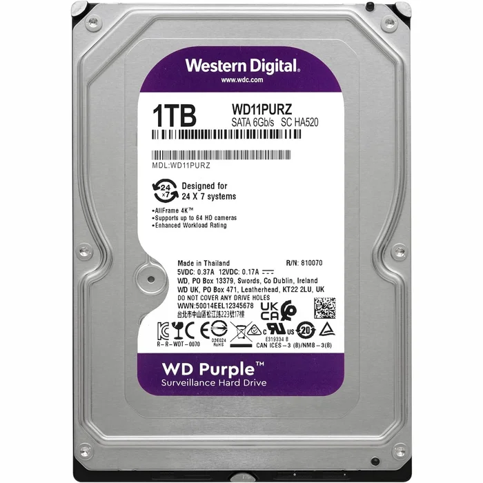 Iekšējais cietais disks Western Digital Purple HDD 1TB