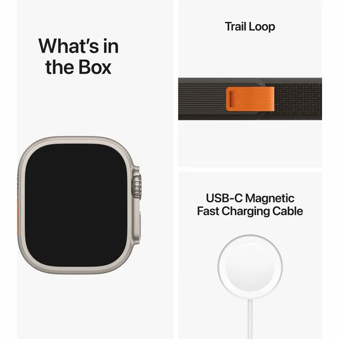 Viedpulkstenis Apple Watch Ultra GPS + Cellular 49mm Titanium Case with Black/Gray Trail Loop - M/L