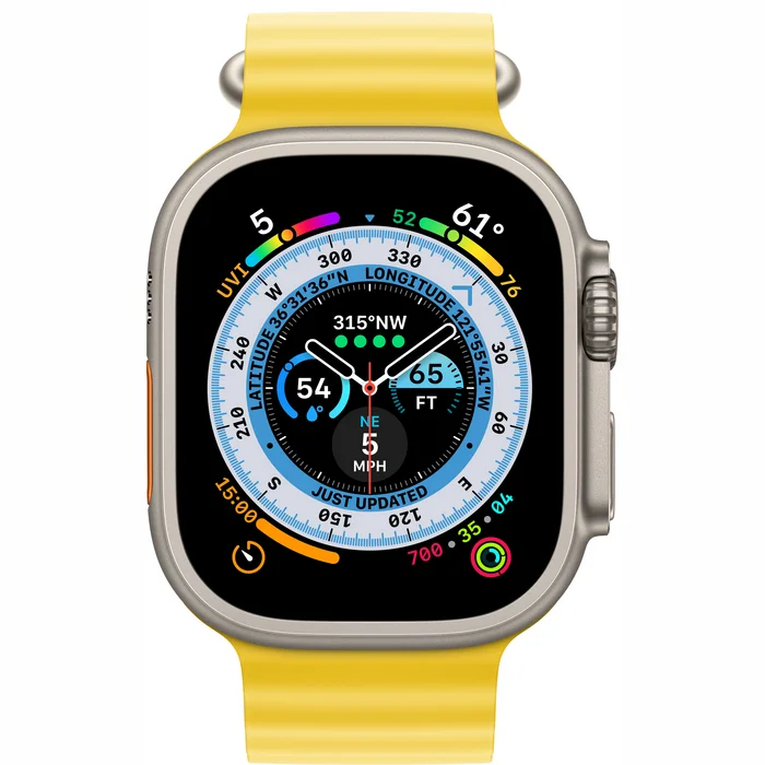 Viedpulkstenis Apple Watch Ultra GPS + Cellular 49mm Titanium Case with Yellow Ocean Band