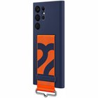 Samsung Galaxy S22 Ultra Silicone Cover with Strap Navy