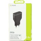 Muvit Travel charger 2xUSB 2.4A Black