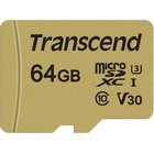 Atmiņas karte Transcend 500S 64GB microSDXC UHS-I U3 w/​Adapter