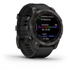 Garmin fenix 7 Sapphire Solar Ogles pelēkas krāsas DLC titāna pārklājums ar melnu siksniņu