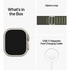 Apple Watch Ultra GPS + Cellular 49mm Titanium Case with Green Alpine Loop - Large