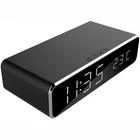 Gembird Digital Alarm Clock With Wireless Charging Black