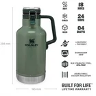 Dzērienu krūka Stanley Classic The Easy-Pour Growler 1.9l Hammertone Green