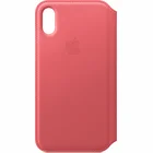 Apple iPhone XS Leather Folio - Peony Pink