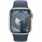 Viedpulkstenis Apple Watch Series 9 GPS + Cellular 41mm Silver Aluminium Case with Storm Blue Sport Band - M/L