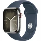 Viedpulkstenis Apple Watch Series 9 GPS + Cellular 41mm Silver Stainless Steel Case with Storm Blue Sport Band -M/L
