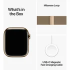 Viedpulkstenis Apple Watch Series 9 GPS + Cellular 45mm Gold Stainless Steel Case with Gold Milanese Loop
