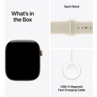 Viedpulkstenis Apple Watch Series 12 GPS 46mm Light Gold Aluminium Case with Sand Sport Band - M/L