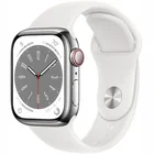 Viedpulkstenis Apple Watch Series 8 GPS + Cellular 41mm Silver Stainless Steel Case with White Sport Band