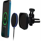 Viedtālruņa auto turētājs BigBen 2 in 1 15W MagSafe Compatible Wireless Charger Black