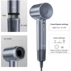 Fēns Laifen Swift Special High Speed Hair Dryer (3 Nozzles) Silver Blue