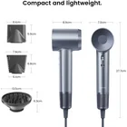 Fēns Laifen Swift Special High Speed Hair Dryer (3 Nozzles) Silver Blue