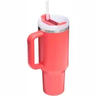 Termokrūze ar salmiņu Stanley The Quencher H2.O FlowState Tumbler 1.18l Hot Coral