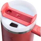 Termokrūze ar salmiņu Stanley The Quencher H2.O FlowState Tumbler 0.89l Coral Red-Orange
