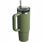 Termokrūze ar salmiņu Stanley The Quencher H2.O FlowState Tumbler 0.89l Dark Green