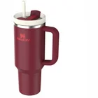 Termokrūze ar salmiņu Stanley The Quencher H2.O FlowState Tumbler 1.18l Cranberry