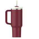 Termokrūze ar salmiņu Stanley The Quencher H2.O FlowState Tumbler 1.18l Cranberry