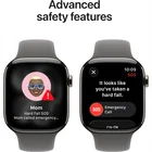 Viedpulkstenis Apple Watch Series 11 GPS + Cellular 42mm Natural Titanium Case with Stone Grey Sport Band - M/L