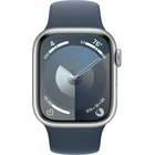 Viedpulkstenis Apple Watch Series 9 GPS 41mm Silver Aluminium Case with Storm Blue Sport Band - M/L