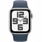 Viedpulkstenis Apple Watch SE 2023 GPS 44mm Silver Aluminium Case with Storm Blue Sport Band - S/M