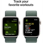 Viedpulkstenis Apple Watch SE 2024 GPS 40mm Starlight Aluminium Case with Lake Green Sport Loop