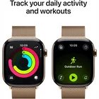 Viedpulkstenis Apple Watch Series 11 GPS + Cellular 46mm Gold Titanium Case with Gold Milanese Loop - S/M