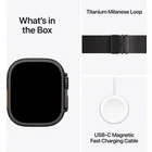 Viedpulkstenis Apple Watch Ultra 3 GPS + Cellular 49mm Black Titanium Case with Black Titanium Milanese Loop - L