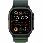 Viedpulkstenis Apple Watch Ultra 2 GPS + Cellular 49mm Black Titanium Case with Dark Green Alpine Loop - Large